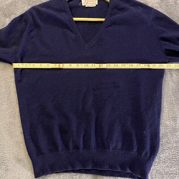 Vintage Scottish Cashmere V-Neck Sweater Men’s Medium - Picture 4 of 8